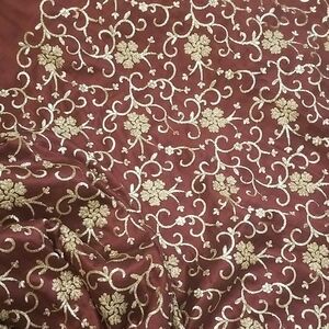 Ethnic Indian Silk Like Sequined Fabric 10 Yards Available. 45 Inches Wide